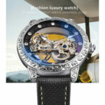 FORSINING Marke Automatik Silber Leuchtend Selbstaufzug Skeleton Design Luxus Herren Lederuhren Stahl Mechanische Uhren – Bild 2