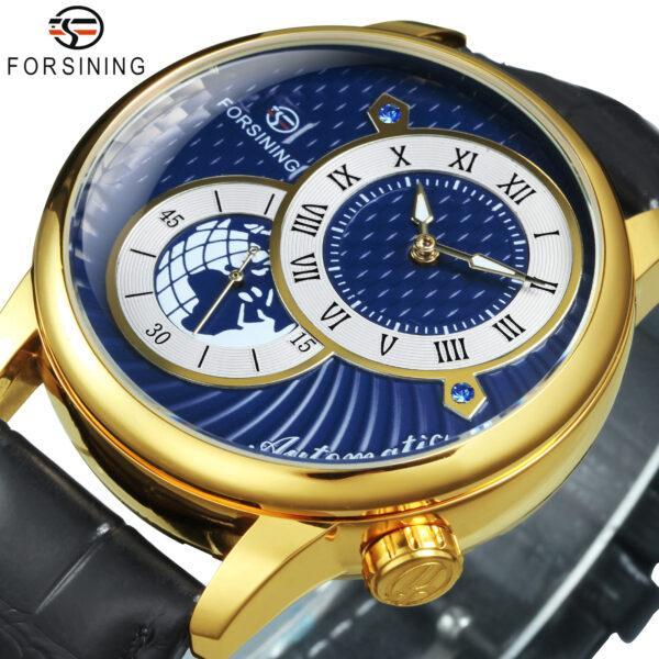 Automatikuhr für Herren Mechanische Armbanduhren Luxusuhren Mens Lederband Leuchtuhr