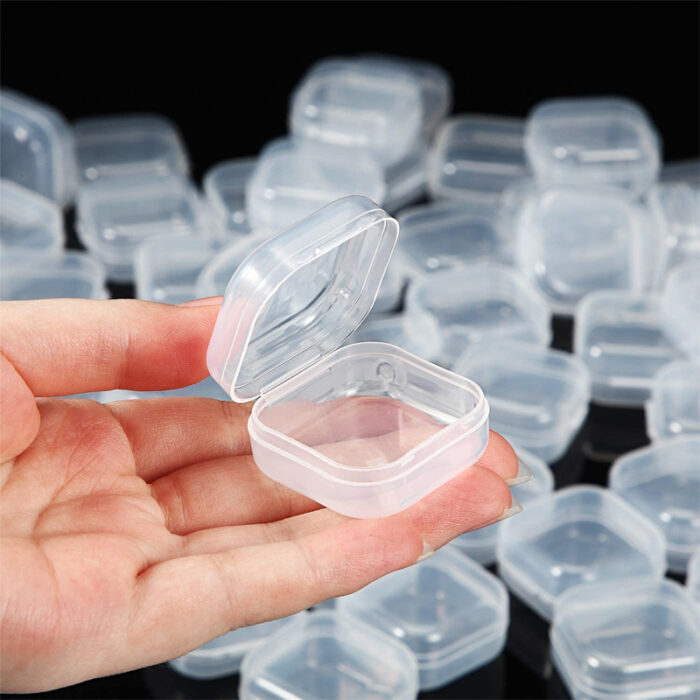1-20 Stücke Kleine Boxen Quadratische Transparente Kunststoffbox Schmuck Aufbewahrungskoffer Finishing Container Verpackung Aufbewahrungsbox für Ohrringe – Bild 1