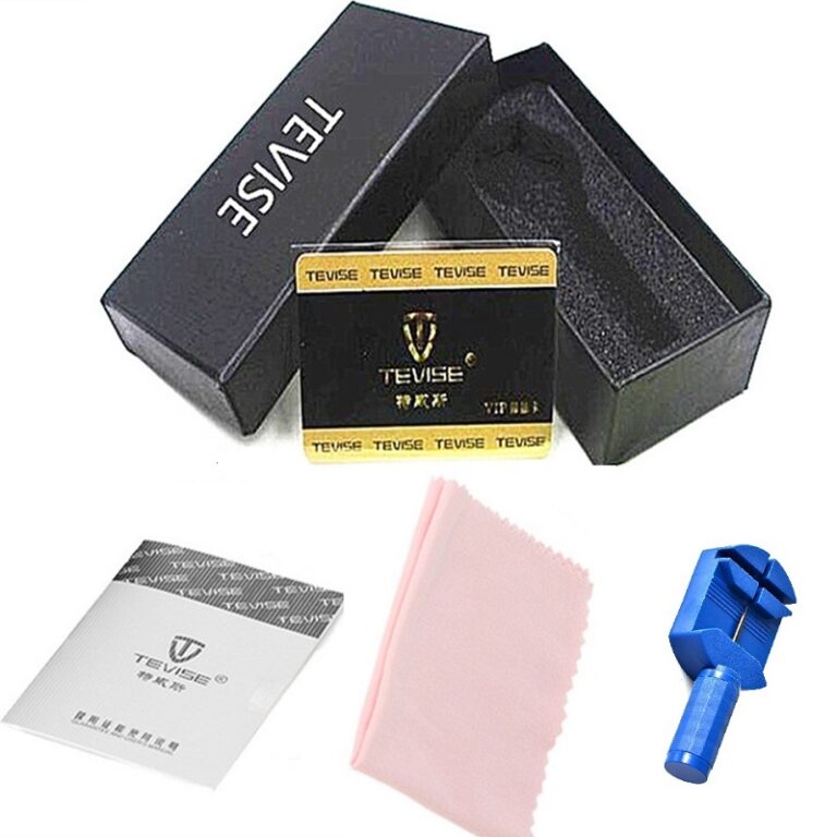 TEVISE Herrenuhr Automatikuhr Mechanische Uhr Automatik Gold Edelstahl Band – Bild 6