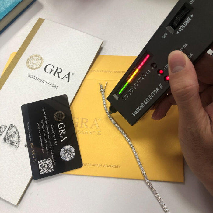 Armband Tennis Band Chain Moissanite besetzt aus 925 Sterling Silber für Hochzeit Verlobungsfeier Schmuck Armbänder für Frauen – Bild 6