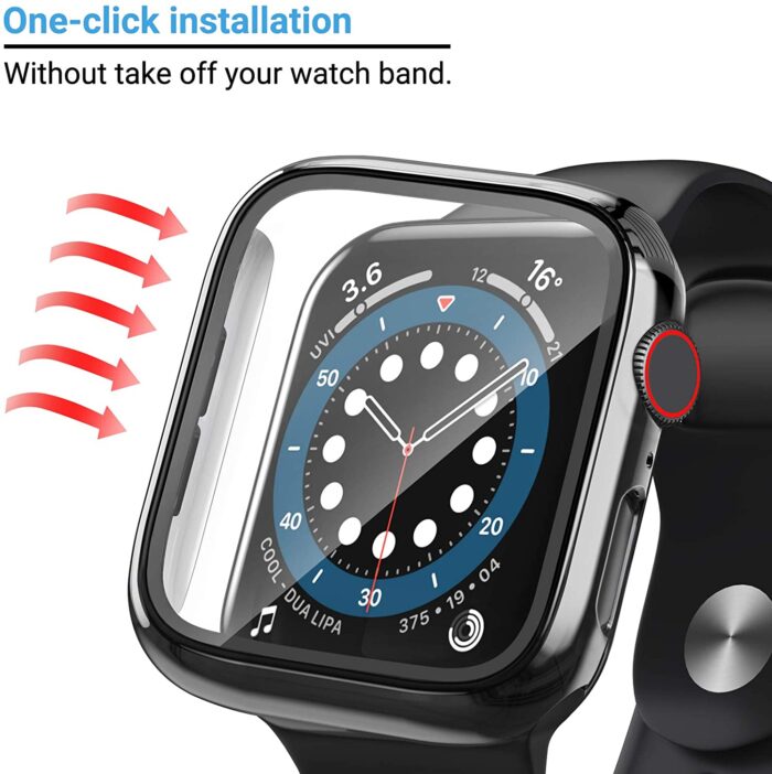 Glass+Cover for Apple Watch 45mm 41mm 44mm 40mm 42mm 38mm Case,Full Defense Coverage Screen Protector for iWatchSE 7 6 5 4 3 2 1 – Bild 5