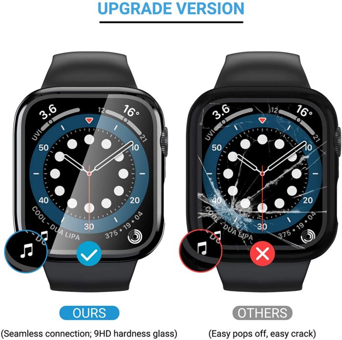 Glass+Cover for Apple Watch 45mm 41mm 44mm 40mm 42mm 38mm Case,Full Defense Coverage Screen Protector for iWatchSE 7 6 5 4 3 2 1 – Bild 4