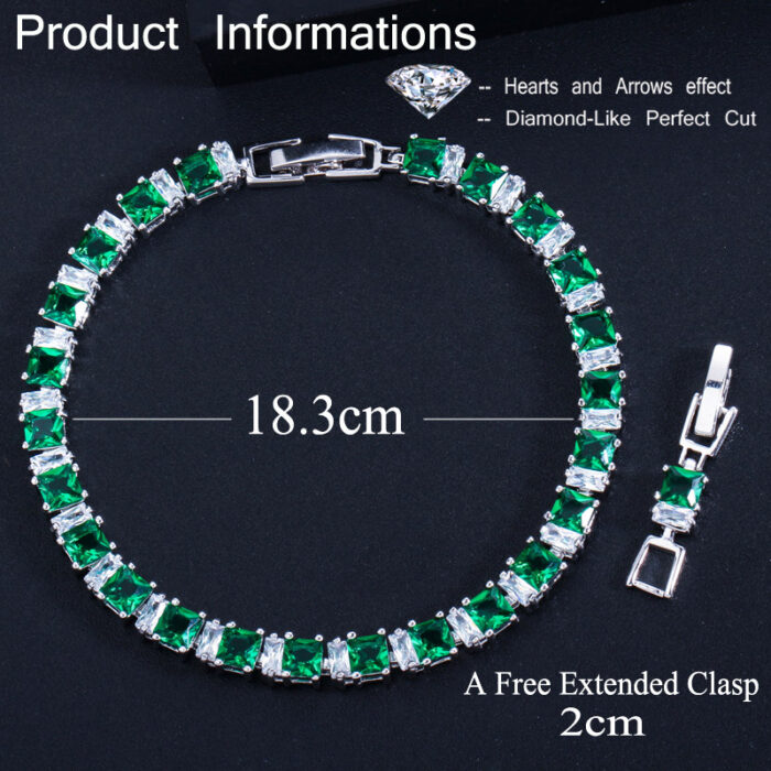 Women Jewelry Clear White Cubic Zirconia Fashion Tennis Bracelets Bangles Acceossries CB147 – Bild 6