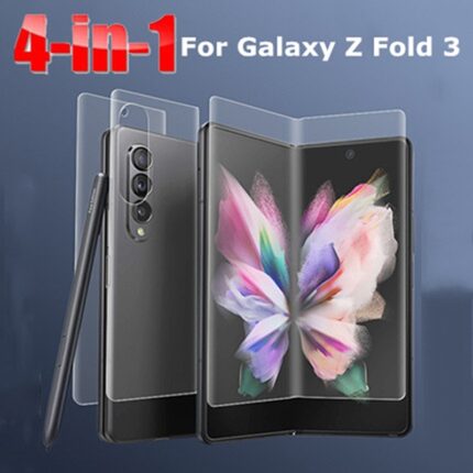 4in1 full cover hydrogel film case for samsung galaxy z fold3 fold 3 5g 7.6