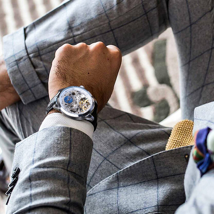 Forsining Automatische Mechanische Herrenuhr Lederband Mondphase Wasserdichte Business Armbanduhren – Bild 5