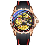 Men's Sport Racing Automatic Luxury Quick Release Silicone Band Wristwatch