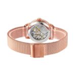 Ladies Fashion Rose Gold Mesh Belt Skeleton Women Mechanical Watches – Bild 3