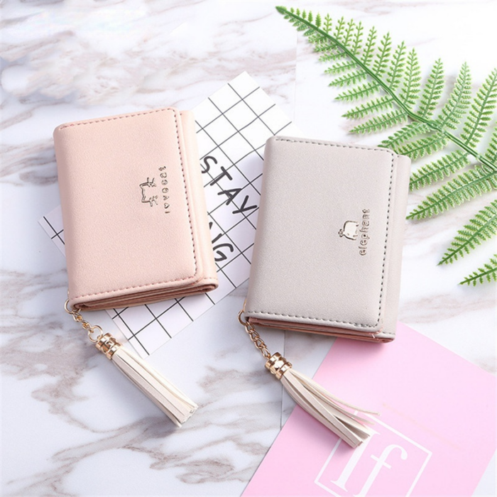 Cute Women Wallet Card Holder Female Girls Card Case Mini Tassel Small Wallet Coin Purse Short Multi-card Pocket Wallet – Bild 1