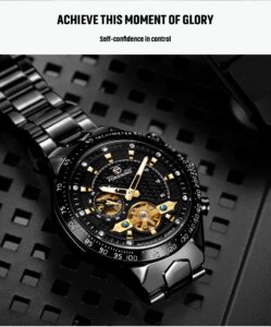 FORSINING Armbanduhr Automatik Mechanische Uhr für Herren Edelstahl Business – Bild 5