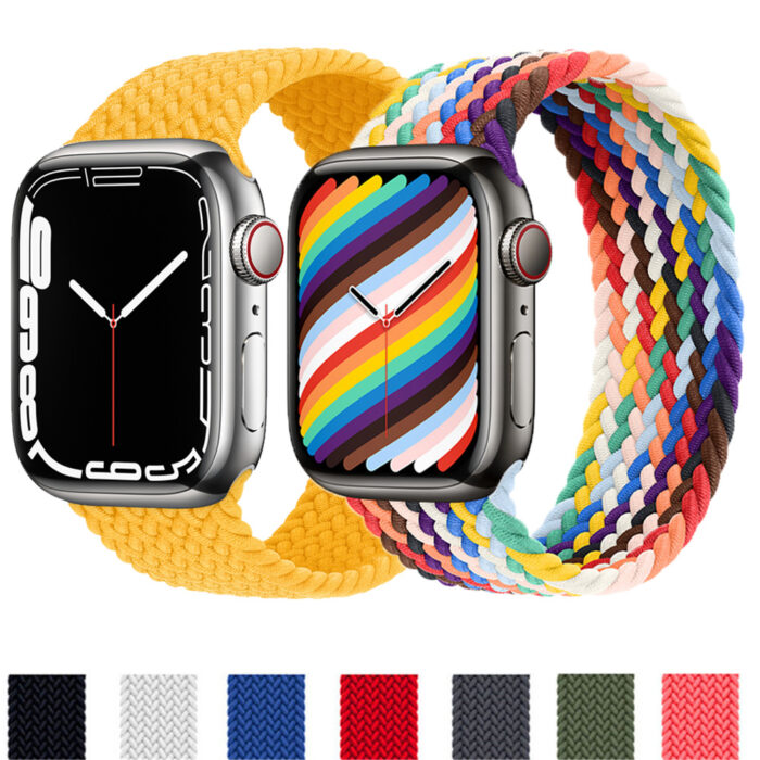 H458df7b3b41246b3a0075b578bf2423eA.jpg Braided Bracelet Solo Loop Elastic Belt for Apple iWatch – Bild 1