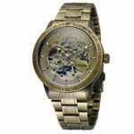 WINNER Vintage Bronze Skeleton Automatic Mechanical Male Wrist steel Watch – Bild 6
