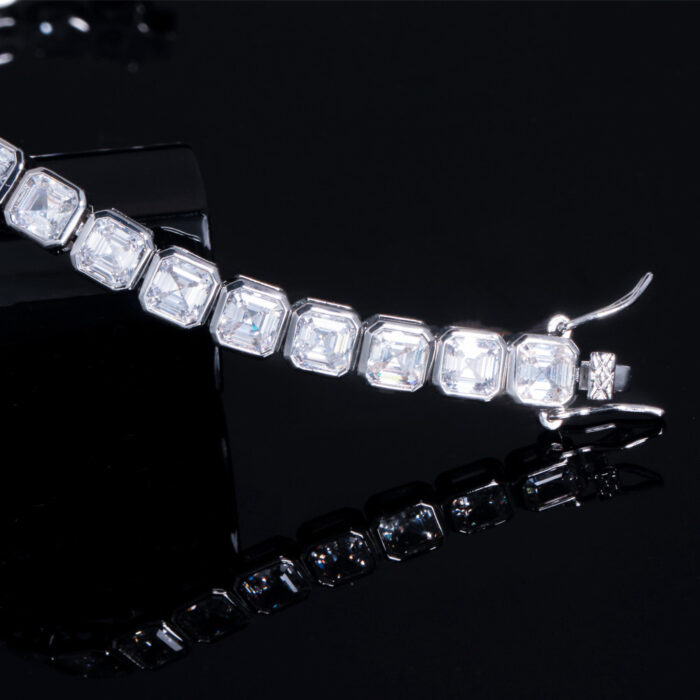 CWWZircons Bling Square Cubic Zirconia Pave Silver Color Bridal Wedding Tennis CZ Bracelets for Women Jewelry Accessories CB260 – Bild 4