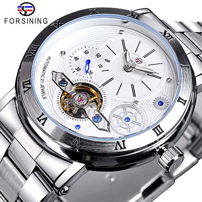 H5833df671e3f4743b99d78ed35b3e3fcn.jpg Herrenuhr Automatische Uhr Mechanische Edelstahl Armbanduhr Kristall Edelstahl – Bild 1