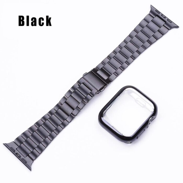 Case+strap Band Bracelet for Apple Watch series 5 4 3 se 6 7 45mm 41mm 44mm/40mm 42mm/38mm Stainless Steel metal iWatch – Bild 6