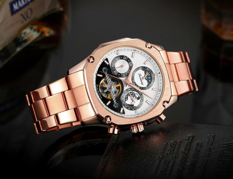 Forsining Automatikuhr Herren Mechanisch Silber Edelstahl Mondphase Automatik – Bild 5