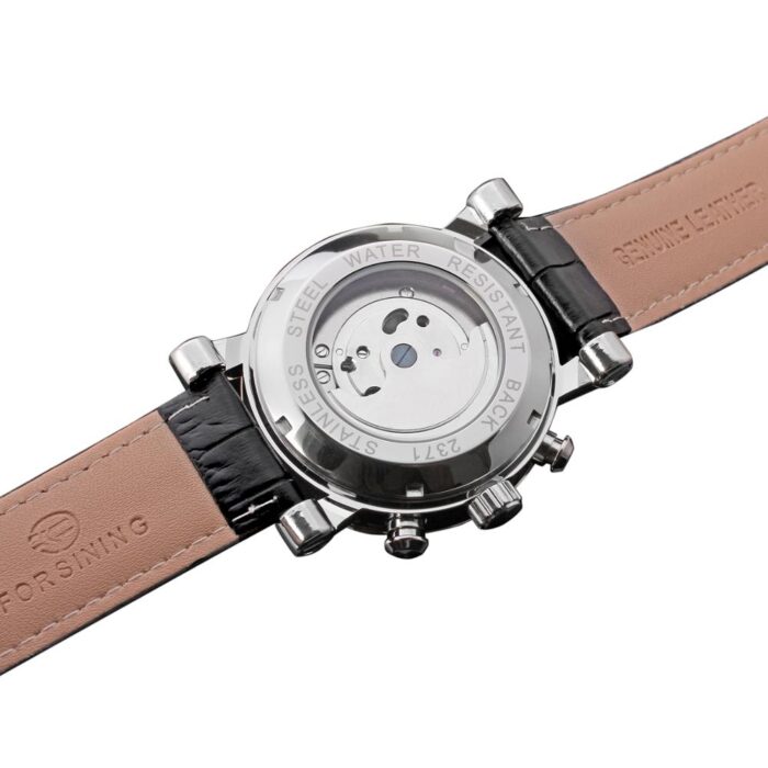 FORSINING Automatische Mechanische Uhren Männer Kalender Leder Armbanduhr – Bild 6