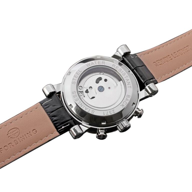 FORSINING Automatische Mechanische Uhren Männer Kalender Leder Armbanduhr – Bild 6