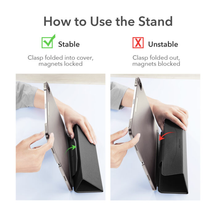 ESR Case for iPad Pro 11 2021 Trifold Smart Case for iPad Pro 12.9 2021 Stand Case with Clasp Auto Sleep/Wake Cover for iPad Pro – Bild 6