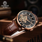 Automatic Classic Leather Strap Sports Luxury Skeleton Man's Wristwatches – Bild 2