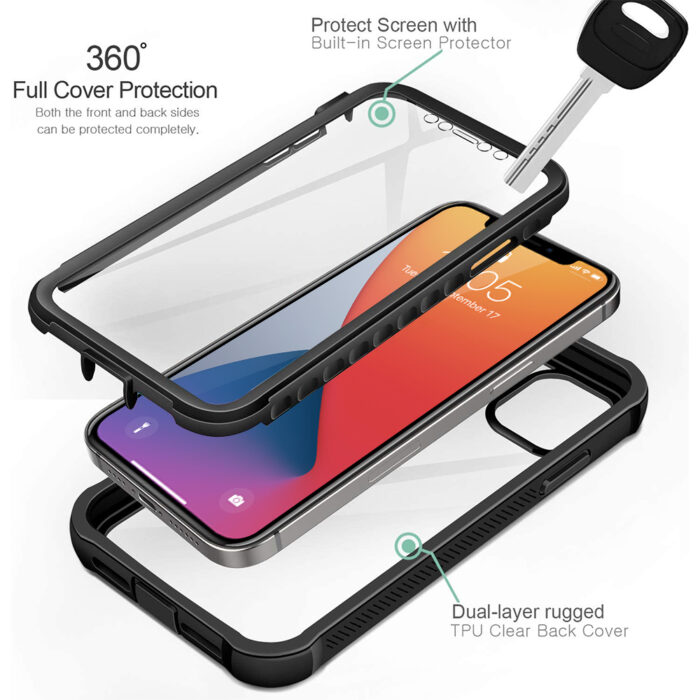 360 Full Body Screen Protector Transparent Case For iPhone 12 Pro Max Mini 11 Xs X Xr 6 6S 7 8 Plus SE2 Shockproof Phone Cover – Bild 4