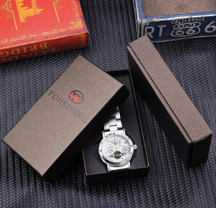 Herrenuhr Automatische Uhr Mechanische Edelstahl Armbanduhr Kristall Edelstahl – Bild 6