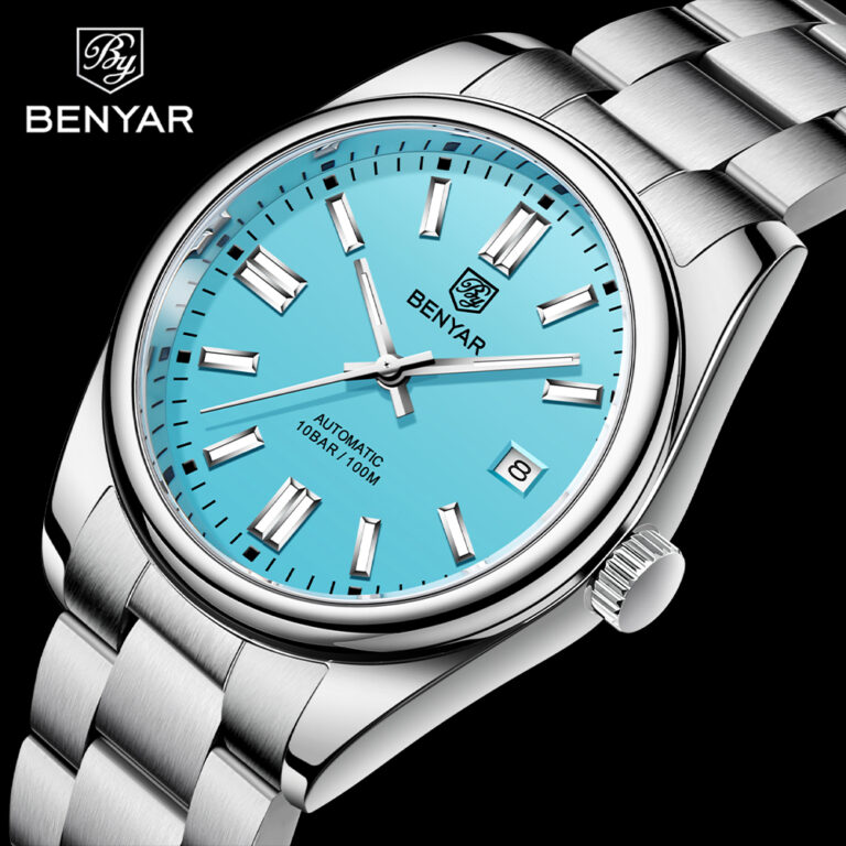 H8877f981b0ca41f98f8f451e27db045fN-1.jpg BENYAR Mechanische Armbanduhren Automatische Uhr Edelstahl Sport Uhr für Männer – Bild 1