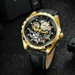 Automatic Forsining Creative Leather Transparent Skeleton Men's Watches – Bild 3