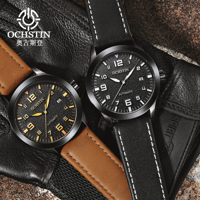 OCHSTIN Automatic Watches Men Leather Strap Calendar Mechanical watches – Bild 3