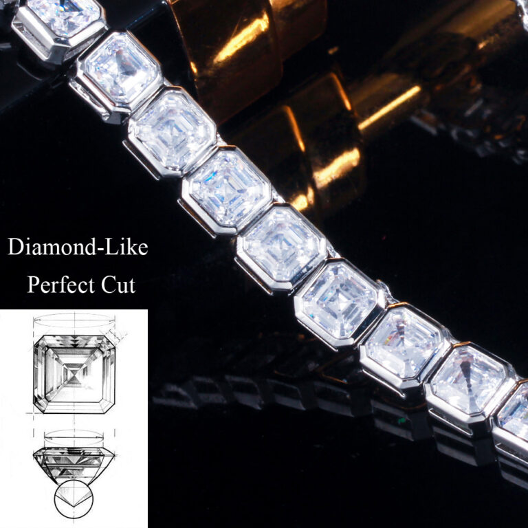 CWWZircons Bling Elegant Square Cubic Zirconia Tennis Chain Necklace for Women Party Engagement Wedding CZ Jewelry Gift CP083 – Bild 3