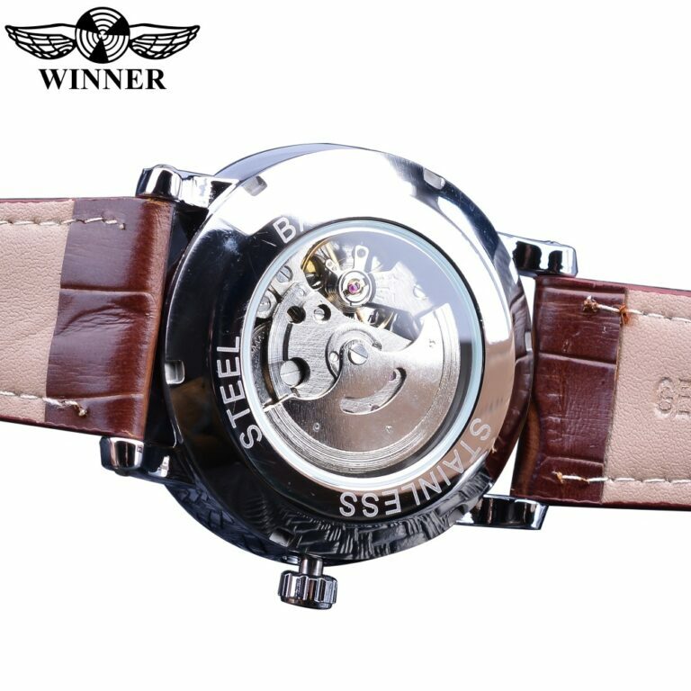 Armbanduhr Uhr Mechanische Automatische Uhren Datum Leder Band für Männer – Bild 4