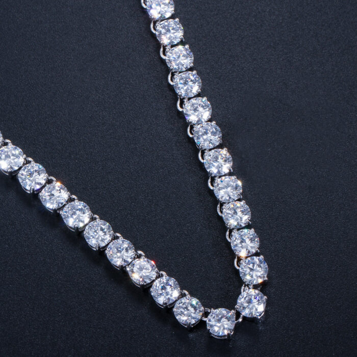 CWWZircons Luxury Sparkling 0.6 CM Big Carat Cubic Zirconia Crystal Round Choker Necklaces For Women Jewelry Party  CP044 – Bild 1