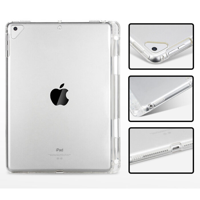 TPU Silicone With Pencil Holder Cover Clear Case For Apple iPad – Bild 6