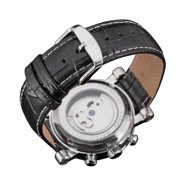 FORSINING Automatische Mechanische Uhren Männer Kalender Leder Armbanduhr – Bild 5