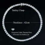 CWWZircons Bling Elegant Square Cubic Zirconia Tennis Chain Necklace for Women Party Engagement Wedding CZ Jewelry Gift CP083 – Bild 6