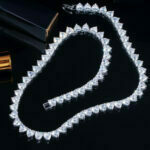 CWWZircons Shiny 5A Cubic Zirconia Heart Shape Iced Bling CZ Tennis Necklace for Women Fashion Hip Hop Party Jewelry CP082 – Bild 4