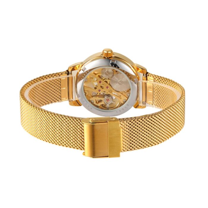 Ladies Stainless Steel Waterproof Elegant Mechanical Gold Wristwatch – Bild 5