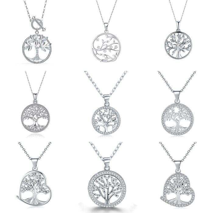 Necklace Tree of Life silver chain pendant necklace for women pendants beautiful gift for girls and woman necklace – Bild 1
