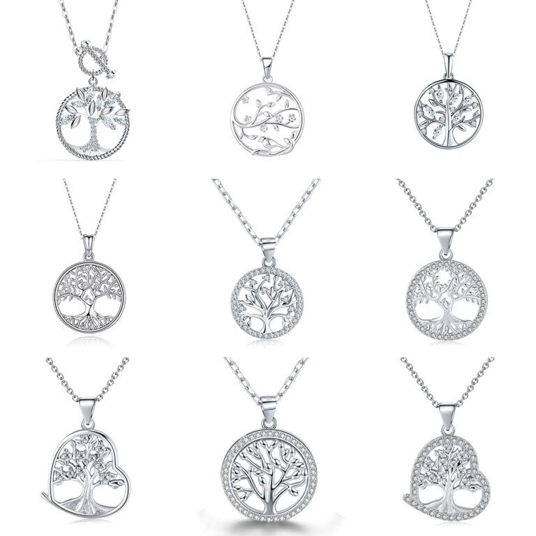 Hc10dca14bc1c4ee49bbc8215cc925164a.jpg Necklace Tree of Life silver chain pendant necklace for women pendants beautiful gift for girls and woman necklace – Bild 1