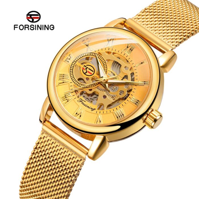 Ladies Stainless Steel Waterproof Elegant Mechanical Gold Wristwatch – Bild 6