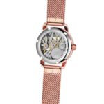 Ladies Fashion Rose Gold Mesh Belt Skeleton Women Mechanical Watches – Bild 4