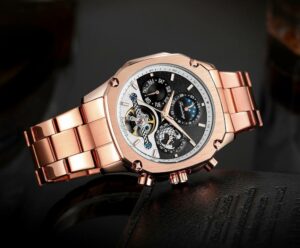 Forsining Automatikuhr Herren Mechanisch Silber Edelstahl Mondphase Automatik – Bild 3