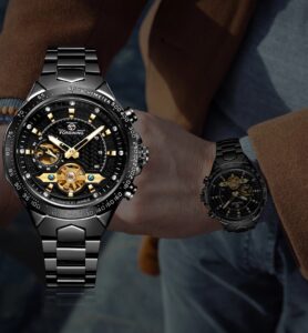 FORSINING Armbanduhr Automatik Mechanische Uhr für Herren Edelstahl Business – Bild 6