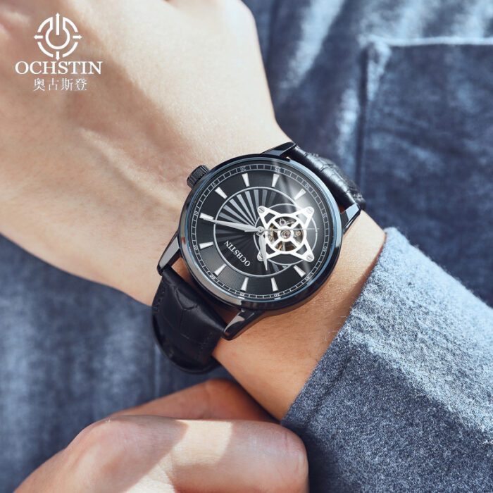 Automatic Classic Leather Strap Sports Luxury Skeleton Man's Wristwatches – Bild 5