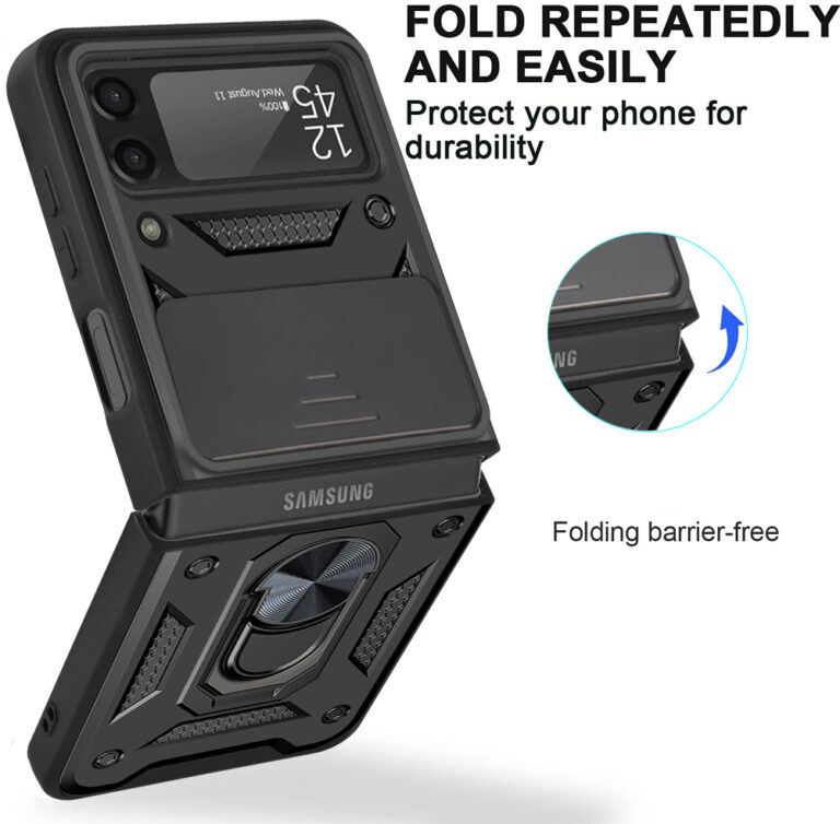 Camera Protective Phone Case For Samsung Galaxy Z Flip 3 Luxury TPU Magnetic Metal Ring Bracket Shockproof Armor Z Flip 3 Cases – Bild 4