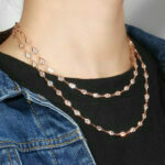 CWWZircons Gorgeous White Cubic Zircon Crystal Long Chain Necklace for Women Sweater Costume Bohemian Jewlery Accessories CP052 – Bild 5