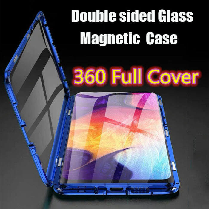 360 Shockproof Cover For OPPO A74 Metal Bumper Magnetic Flip Case For Oppo A74 5G Magnet Glass Cases Coque Oppo A 74 Funda Shell – Bild 2