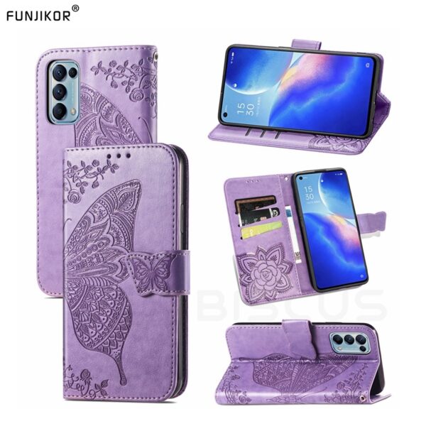 Butterfly Flip Case For OPPO Realme C3 C11 C12 C15 6S 6i 7i 7 6 Pro 8 A53 A52 A72 A73 A54 A74 5G A53S A91 A15 A5 A9 2020