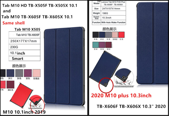 Smart Cover for Lenovo Tab M10 Fhd Plus Tb-x606f/x M10 Plus 10.3/ M10 Hd X505f X605 10.1" – Bild 2