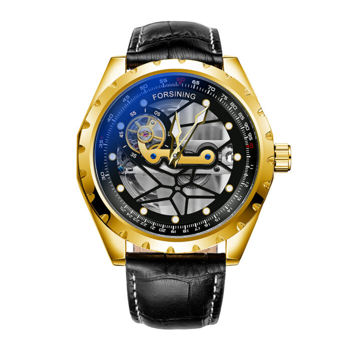 Automatic Forsining Creative Leather Transparent Skeleton Men's Watches – Bild 6